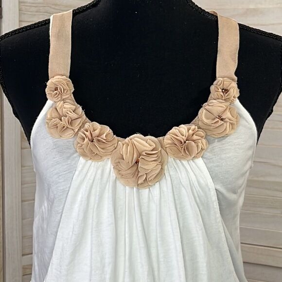 Anthropologie Deletta Dimensional Flower bubble Tank Top Small - Picture 2 of 12